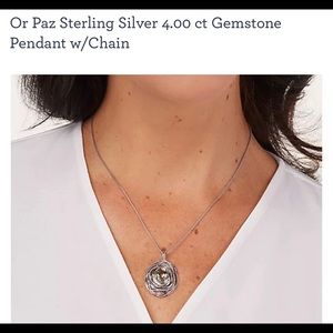 Sterling Silver Or Paz prasiolite necklace